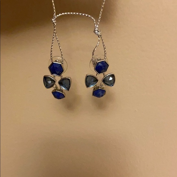 Earrings, blue, unique - Picture 3 of 3